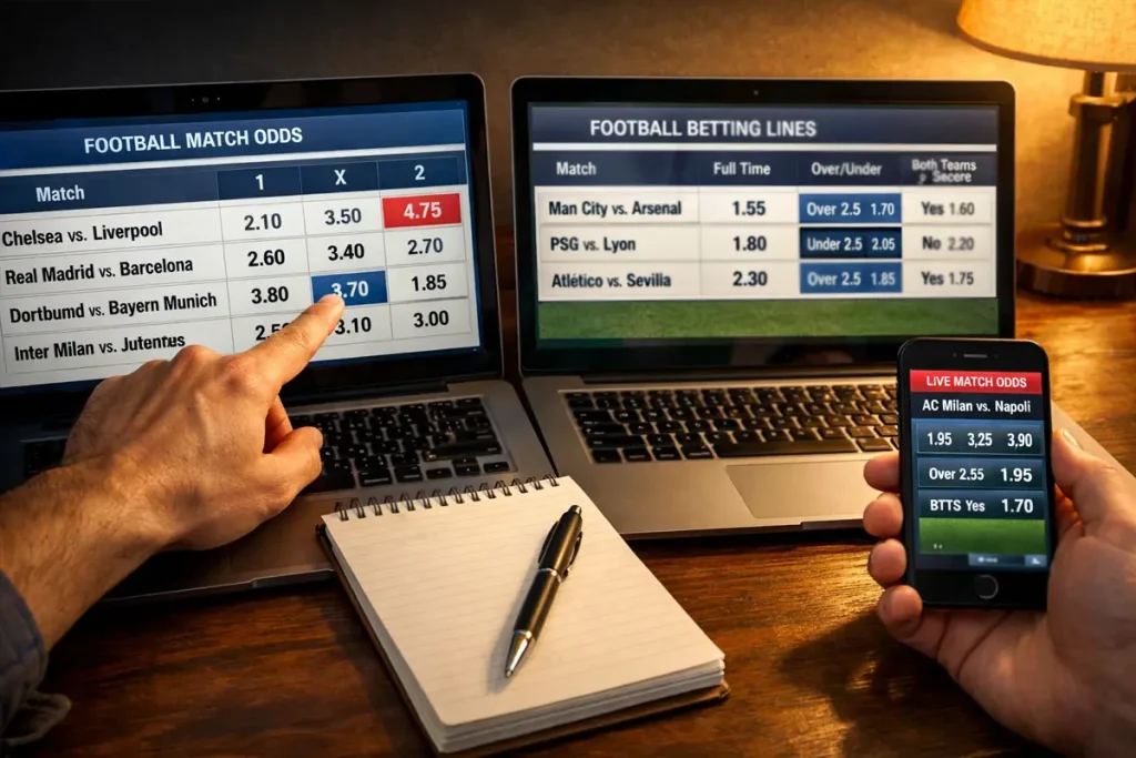 Comparazione quote calcio tra diversi bookmaker